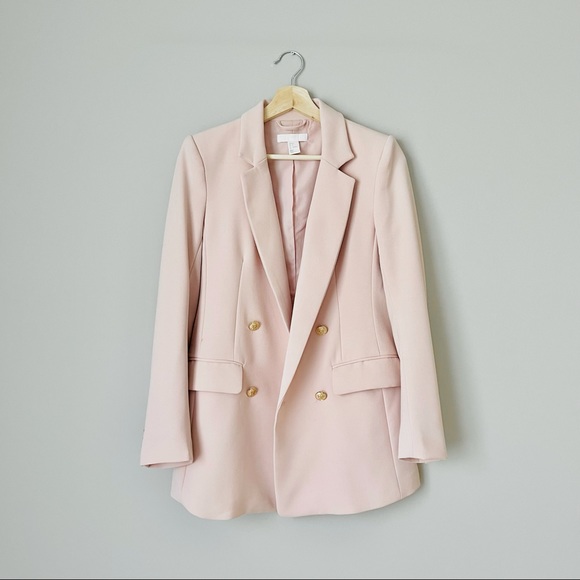 light pink double breasted blazer